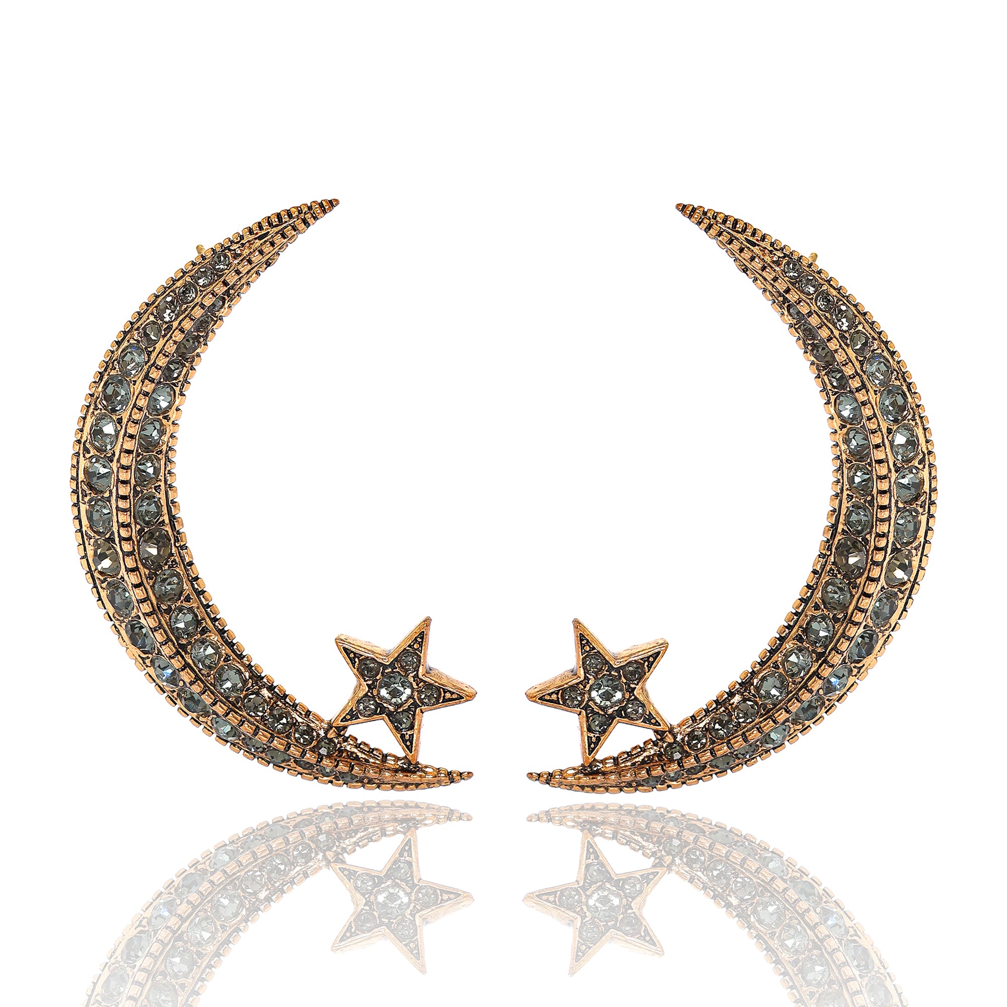 DIAMOND CRESCENT EARRINGS