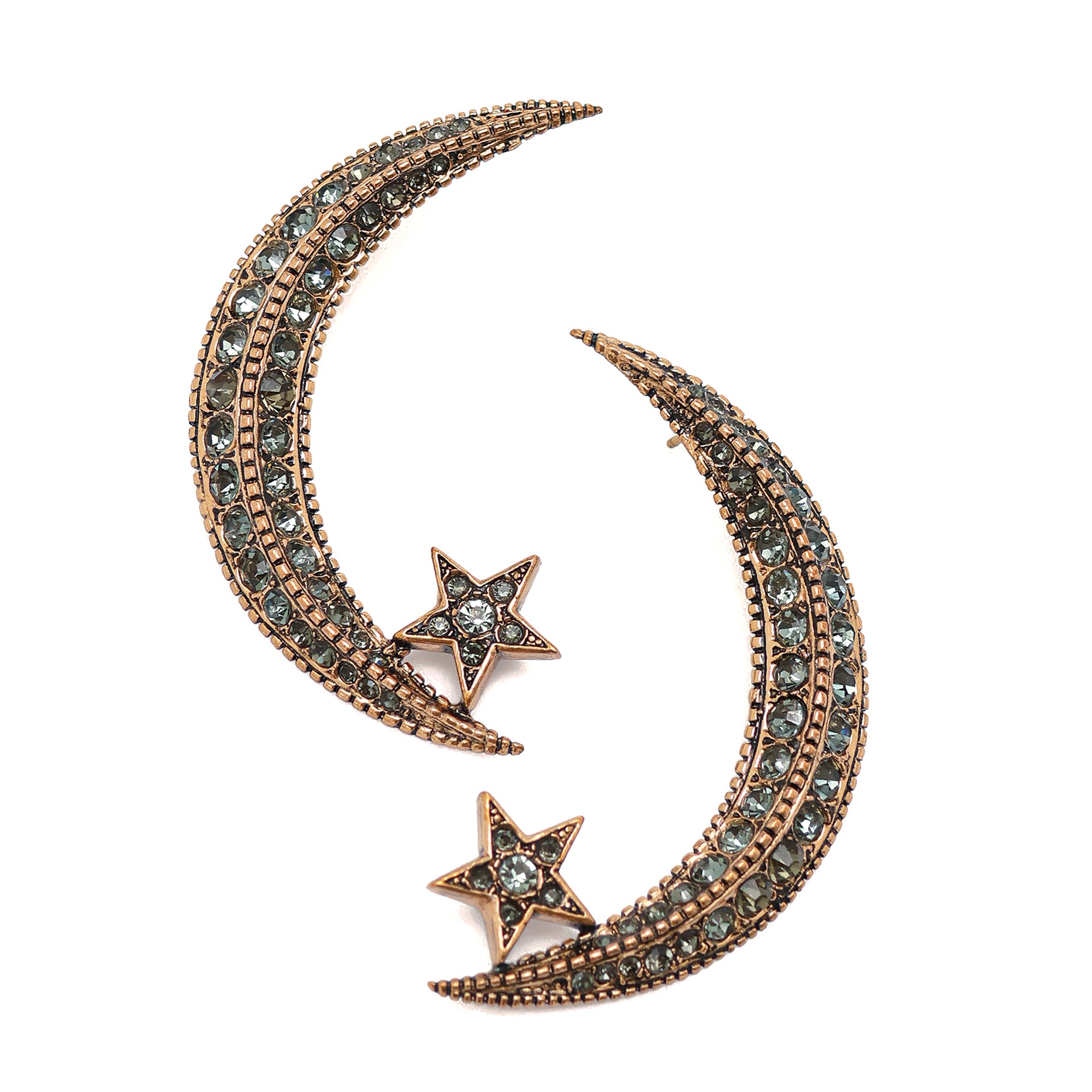 DIAMOND CRESCENT EARRINGS