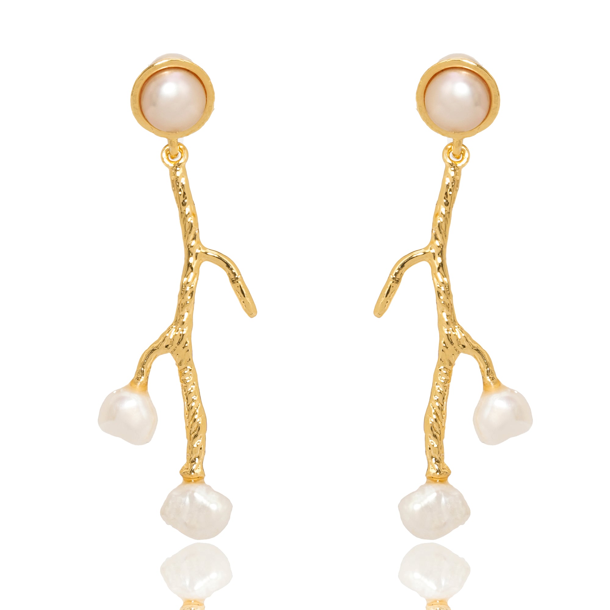 PEARL TWIG EARRINGS