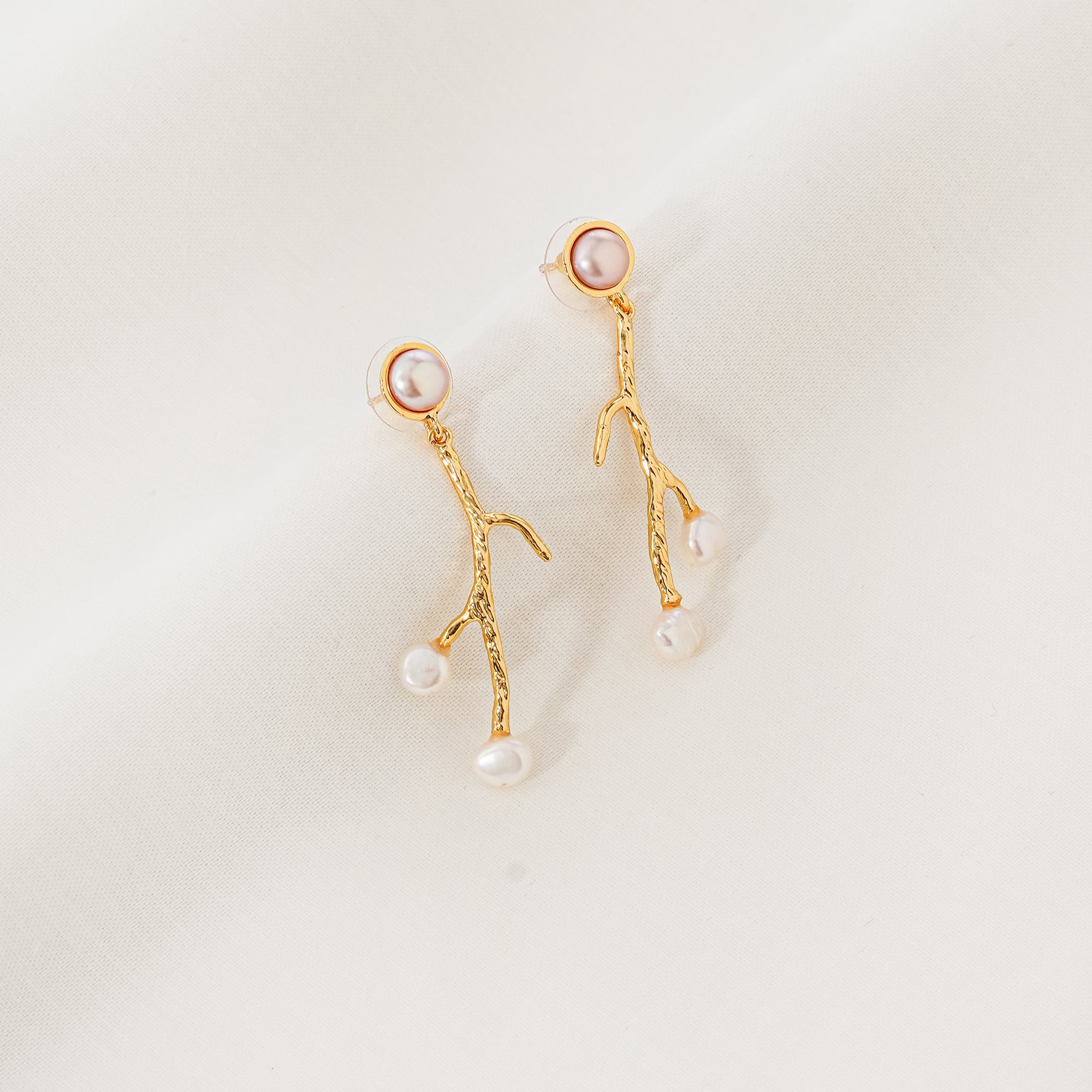 PEARL TWIG EARRINGS