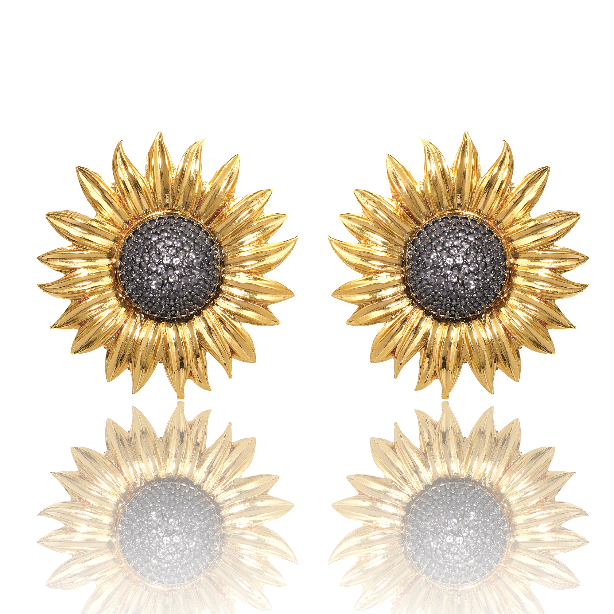 SUNFLOWER BLACK EARRINGS